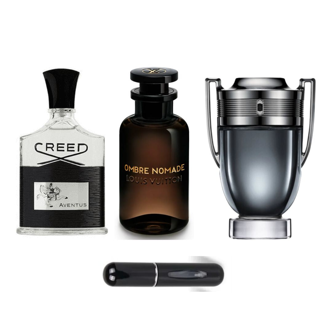 Kit de Perfumes Importados para el Hombre Moderno 100ml .  Invictus | Ombre Nomade |  Creed Aventus |